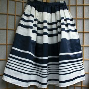 Keep it Striped Midi Skirt in Navy